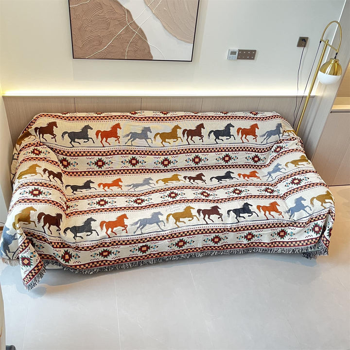 Rustic Equine Themed Throw Blanket