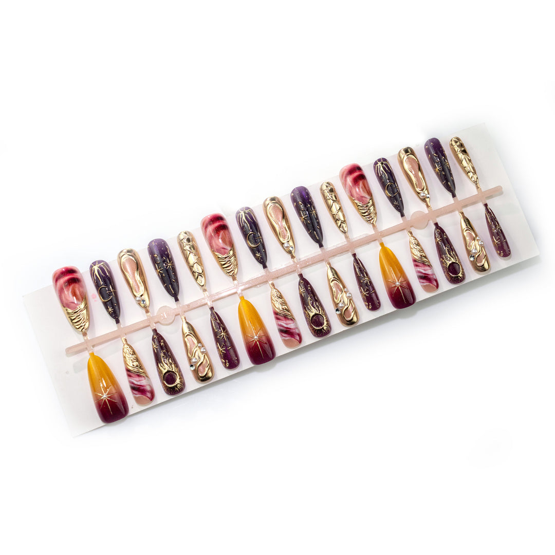 Artistic Decorative Press-On Nail Art Set Stornfield
