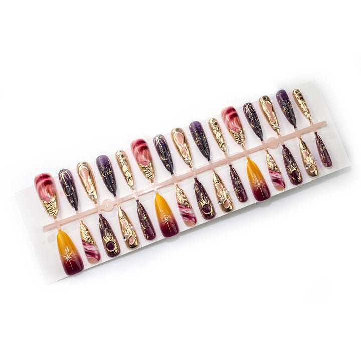 Artistic Decorative Press-On Nail Art Set Stornfield