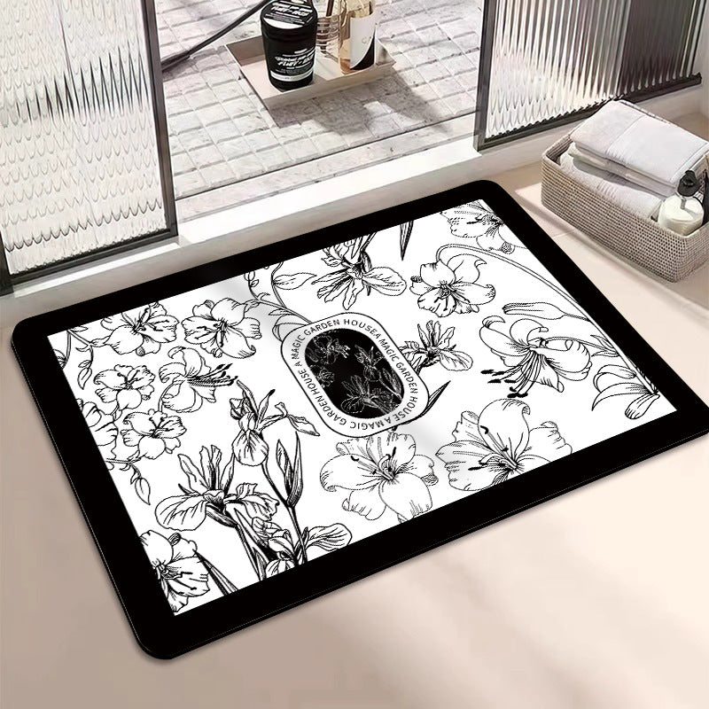 Floral Print Bath Mat Stornfield