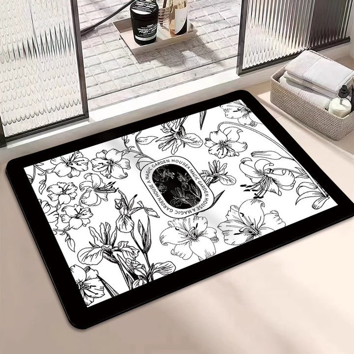 Floral Print Bath Mat Stornfield