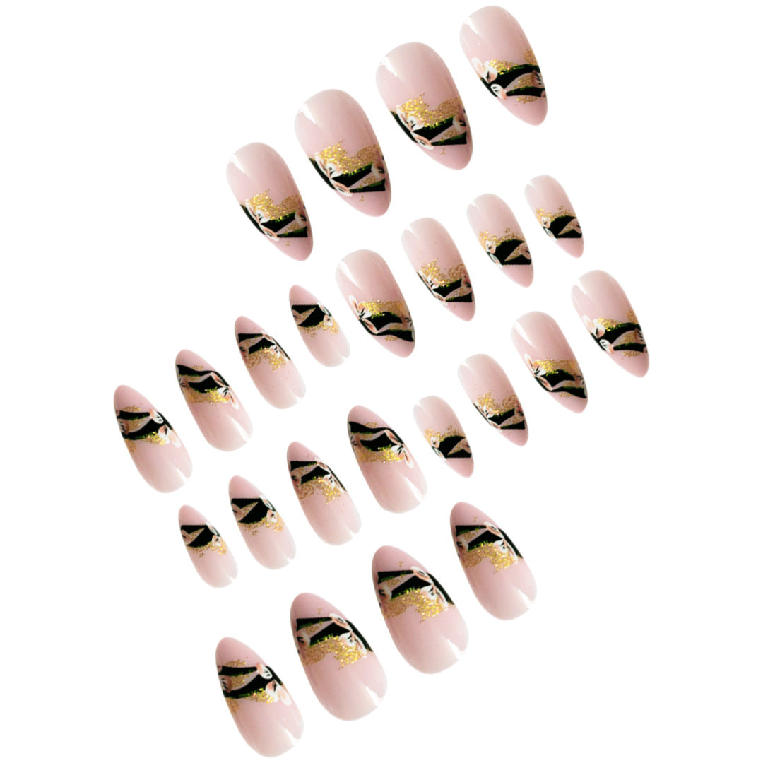Elegant Floral Tip Press-On Nails Stornfield