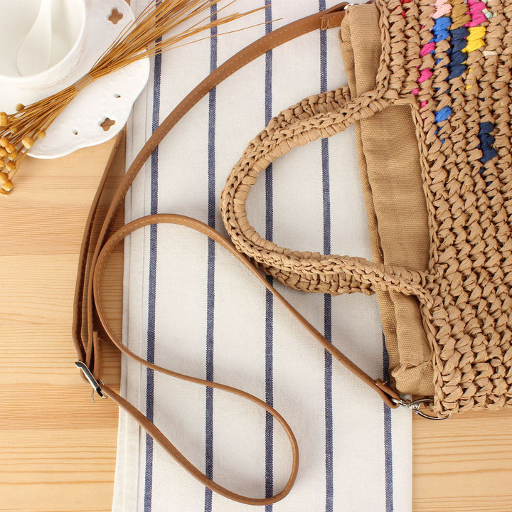 Handbag Made from Handcrafted Natural Material with Colorful Accent Stornfield