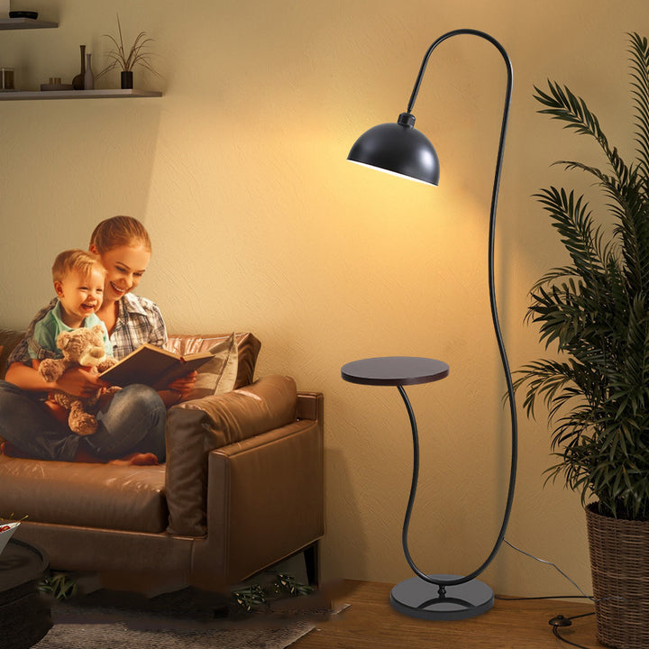 Modern Functional Floor Lamp with Integrated Side Table