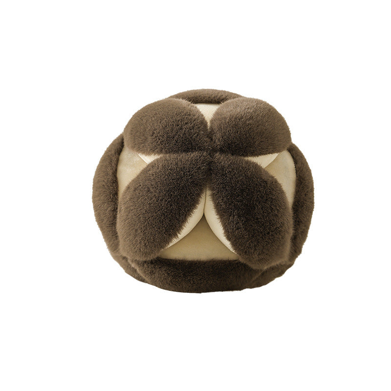 Faux Fur Pillbox Hat with Decorative Floral Decoration