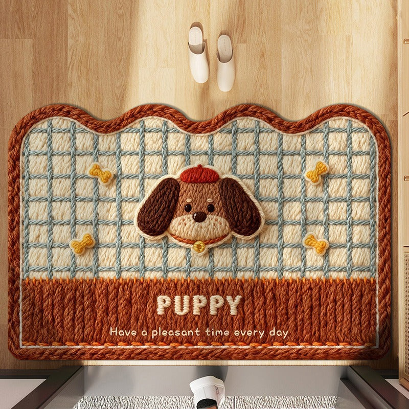 Festive Cartoon-Themed Plush Area Mat for Home