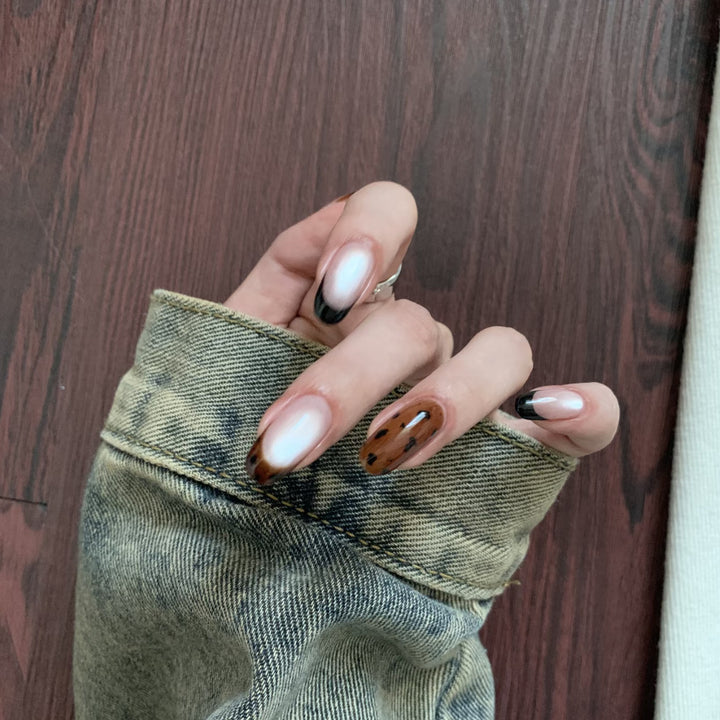Artistic Ombre Press-On Nails with Creative Patterns Stornfield