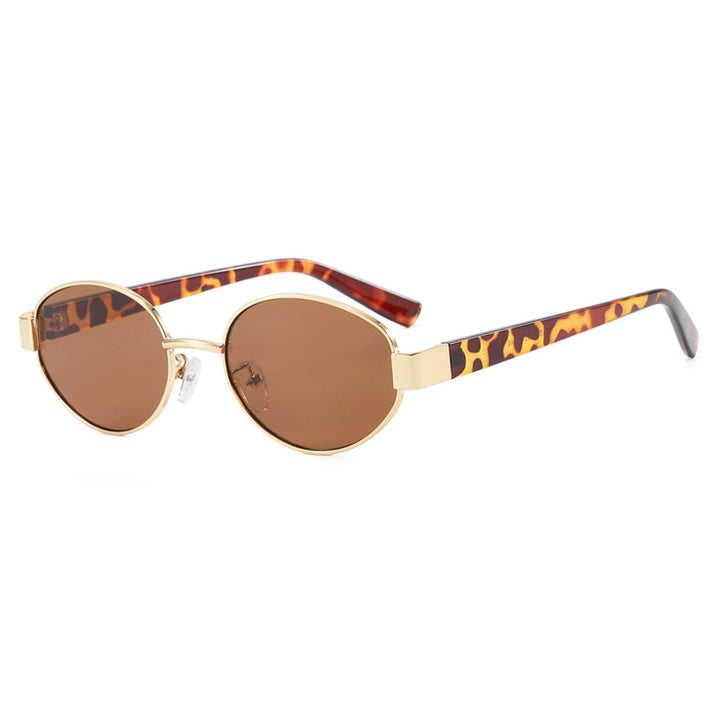 Ladies fashionable sunglasses with exclusive leopard print and elegant metal frame Stornfield