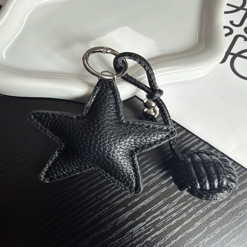 Leather Star Charm Keychain Stornfield
