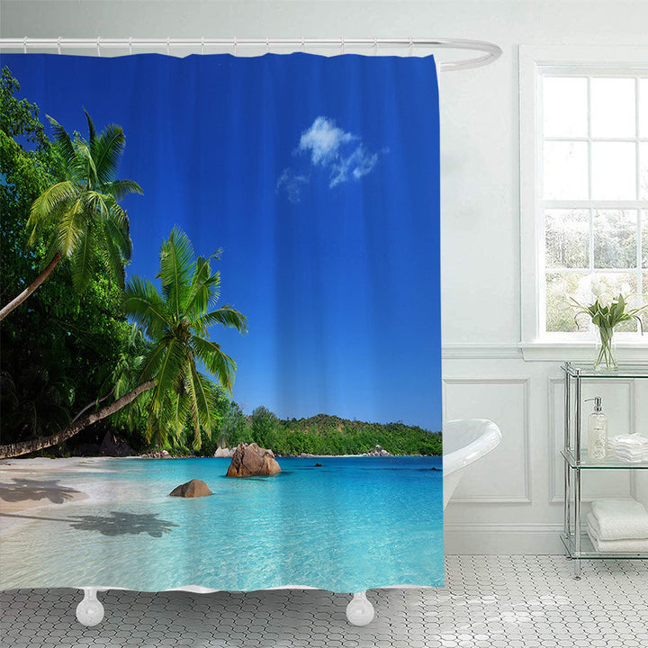 Tropical Beach Scene Shower Curtain Stornfield