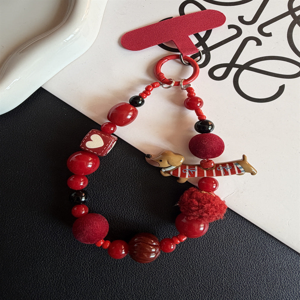 Playful Beaded Pet-Themed Keychain Stornfield