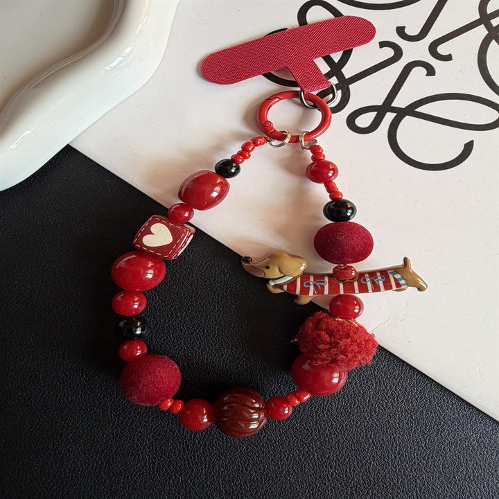 Playful Beaded Pet-Themed Keychain Stornfield