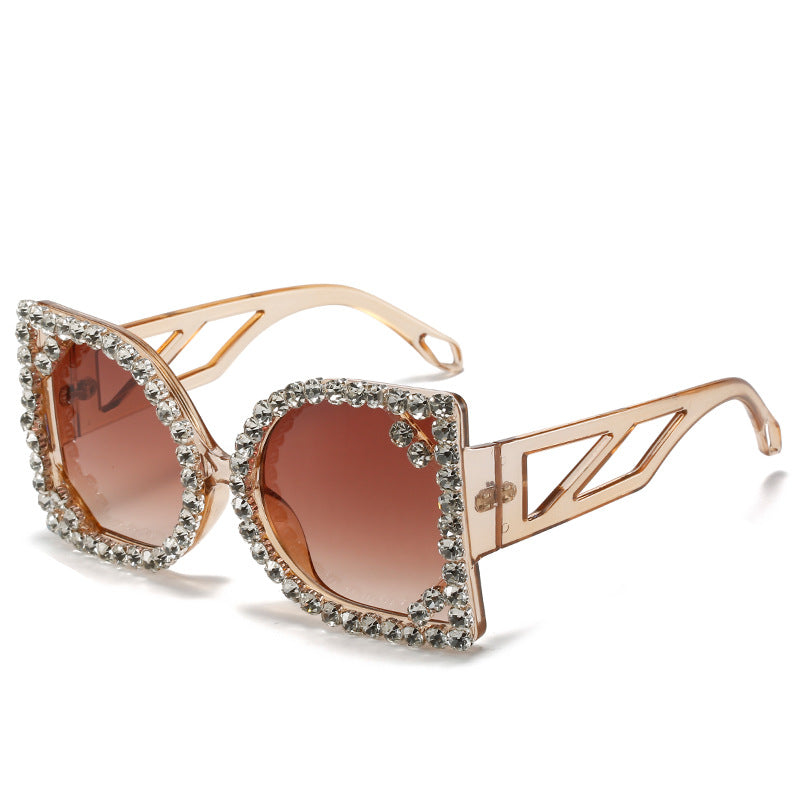 Statement Rhinestone-Embellished Hexagonal Sunglasses Stornfield