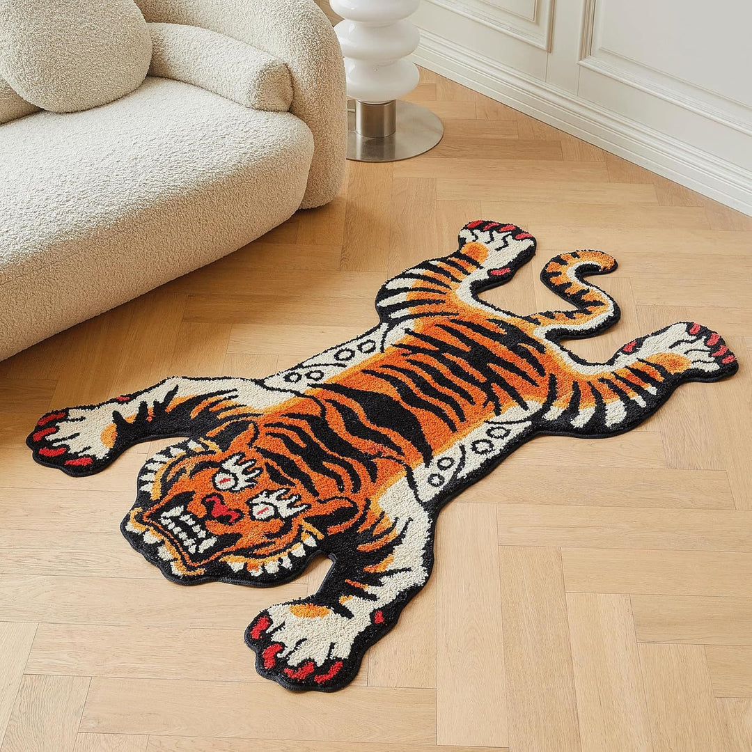 Playful Tiger Shaped Bath Mat
