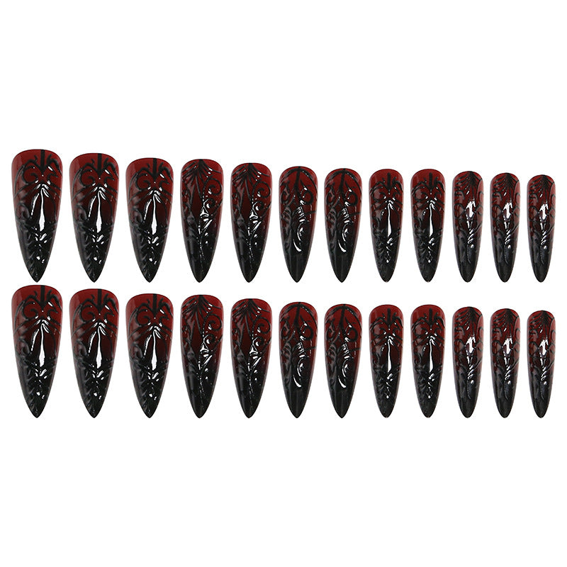 Artificial Nail Set with Elegant Floral Design Stornfield