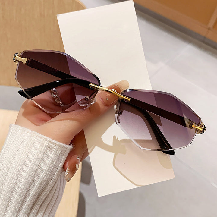 Women's Designer Sunglasses with Hexagonal Frame and Gold Accents Stornfield