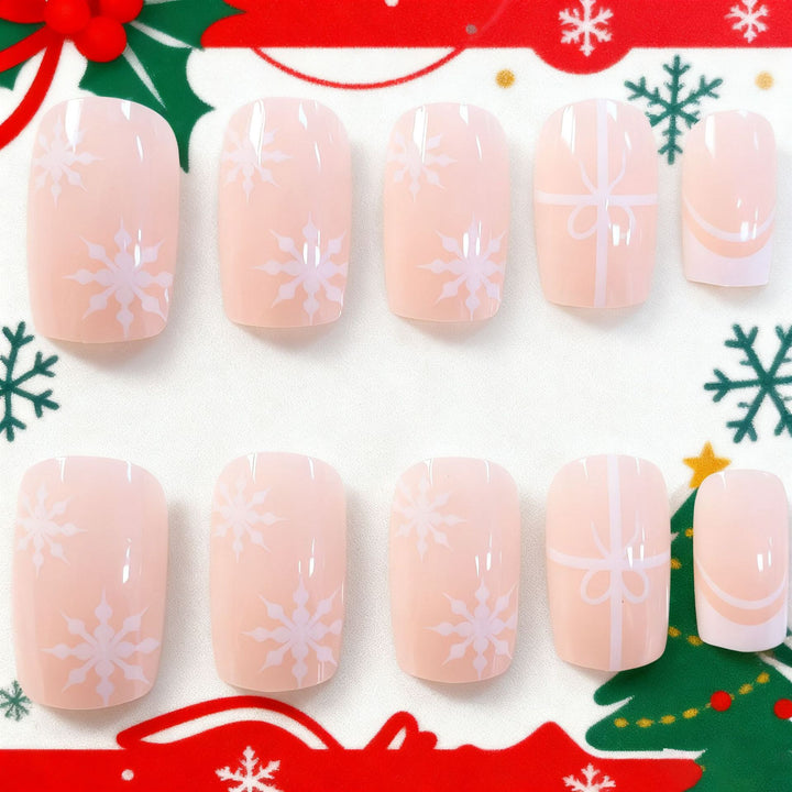Elegant Holiday-Themed Acrylic Nail Art Enhancements Stornfield