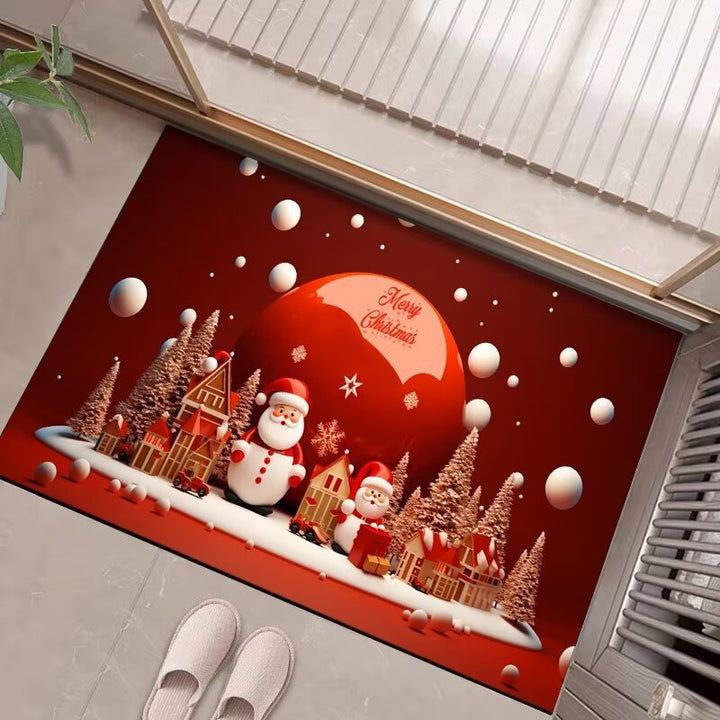 Festive Holiday Scene Entrance Mat