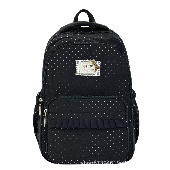 Stylish Polka Dot Ruffled Backpack Stornfield