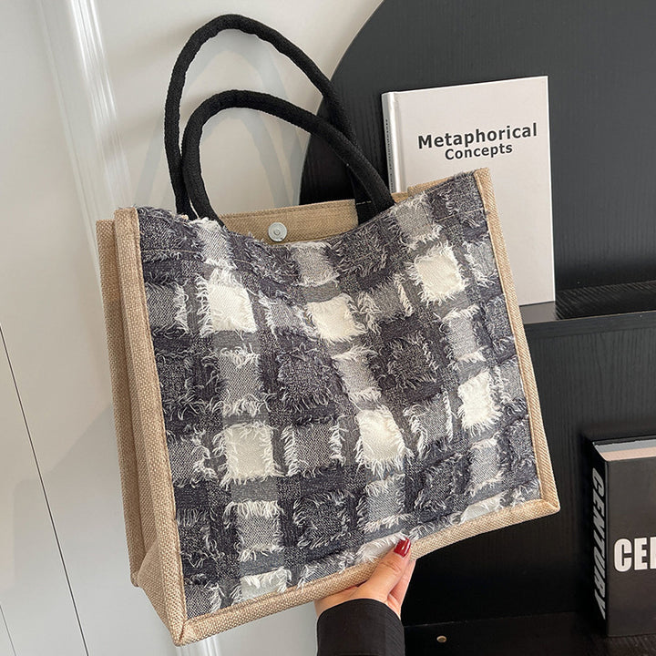 Casual Tartan Pattern Tote