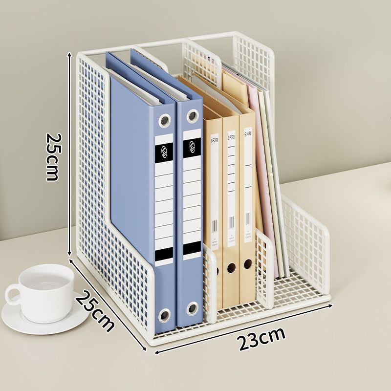 Modular Mesh Desktop File and Binder Organizer with Adjustable Dividers