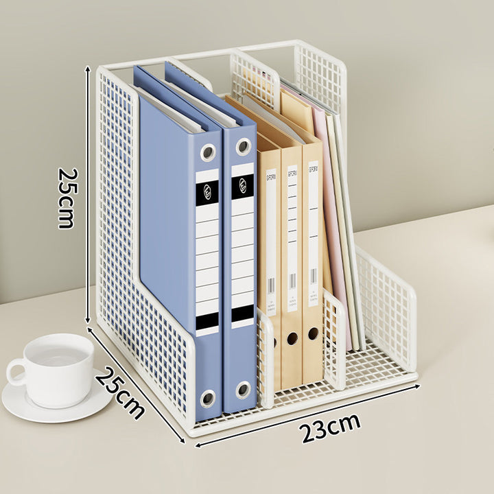 Modular Mesh Desktop File and Binder Organizer with Adjustable Dividers