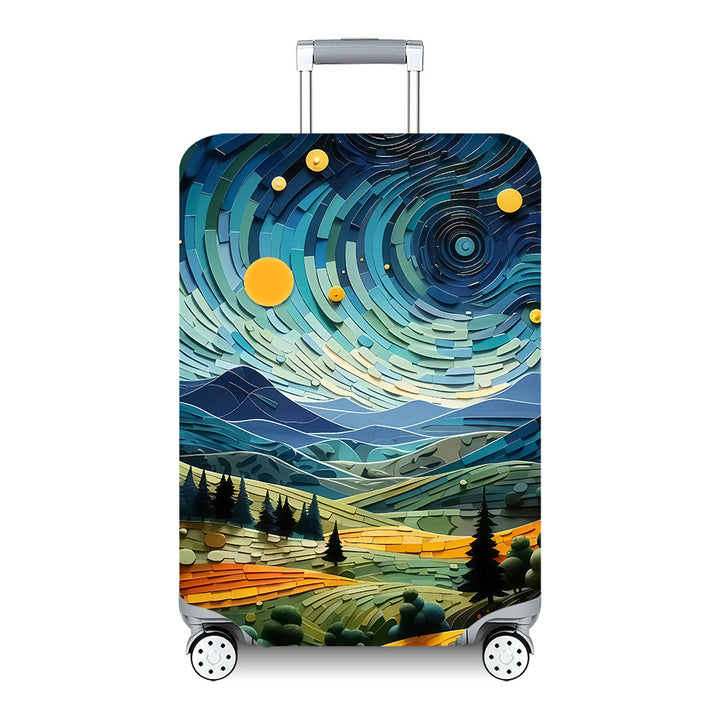 Unisex hard-shell travel suitcase with artistic landscape design Stornfield