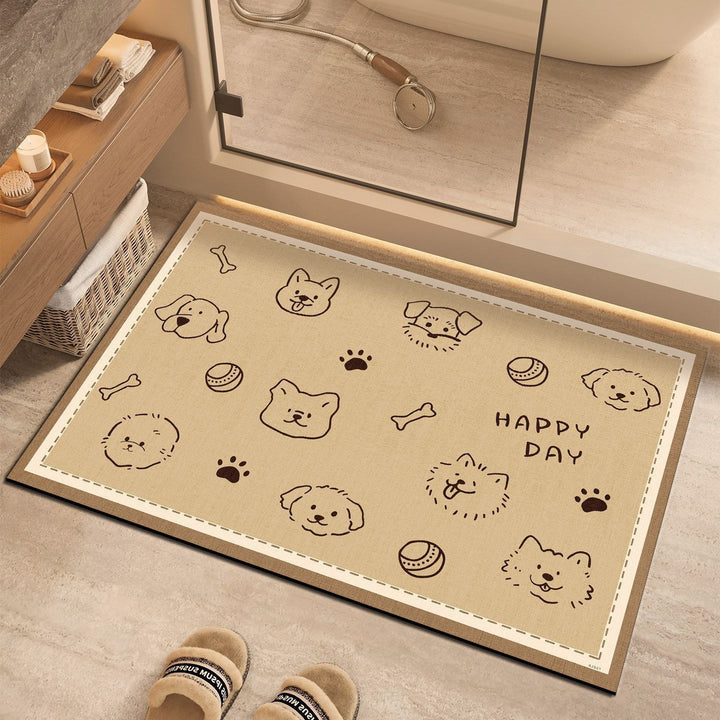 Cute Cartoon Dog-Themed Bath Mat