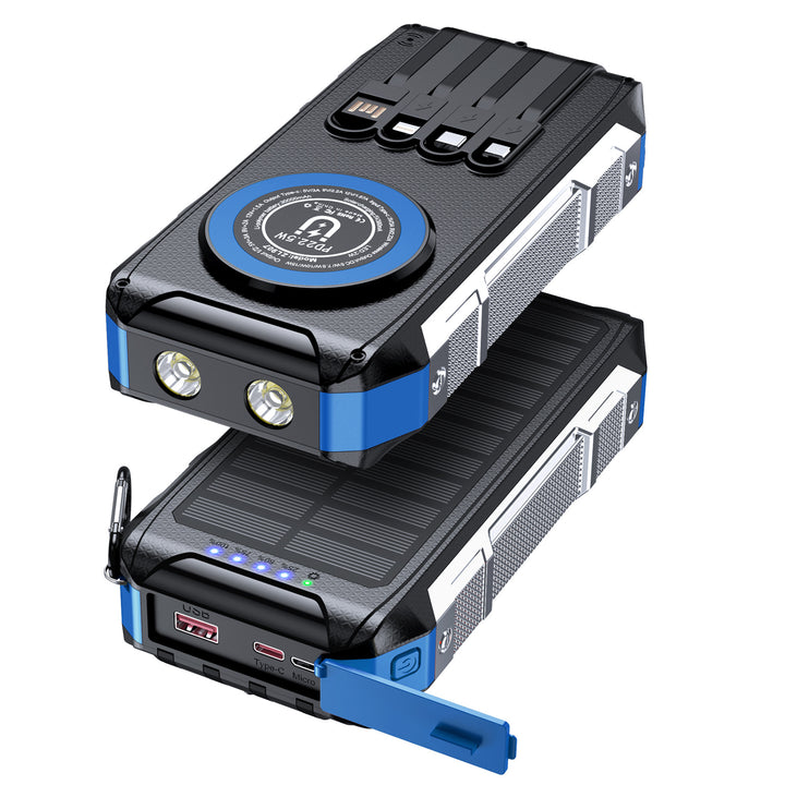Multifunctional solar power bank with LED light and fast charging function Stornfield