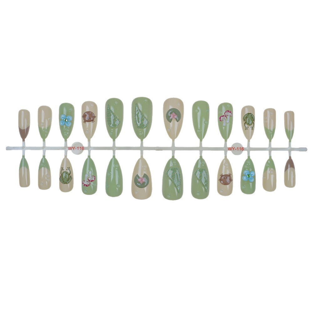Nature-Themed Artistic Press-On Nails Stornfield