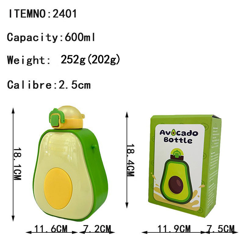 Women's Avocado Water Bottle with Leak-proof Lid and Integrated Carry Strap Stornfield