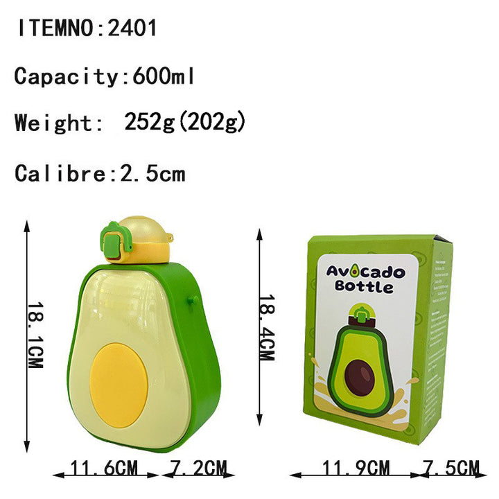 Women's Avocado Water Bottle with Leak-proof Lid and Integrated Carry Strap Stornfield