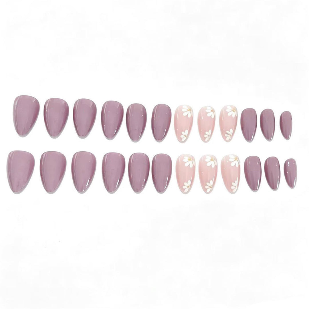 Elegant Floral Press-On Nail Tips Stornfield