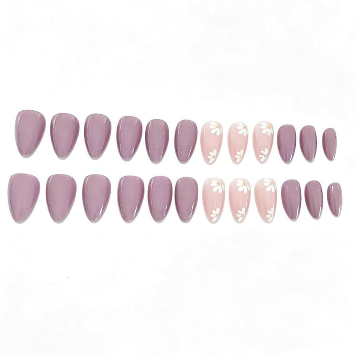 Elegant Floral Press-On Nail Tips Stornfield