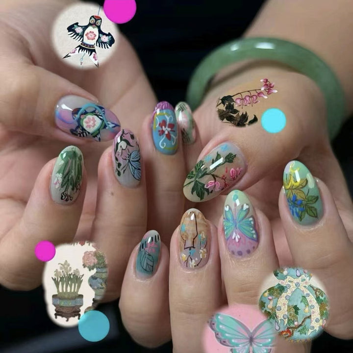 Stylish Artistic Press-On Nail Set Stornfield
