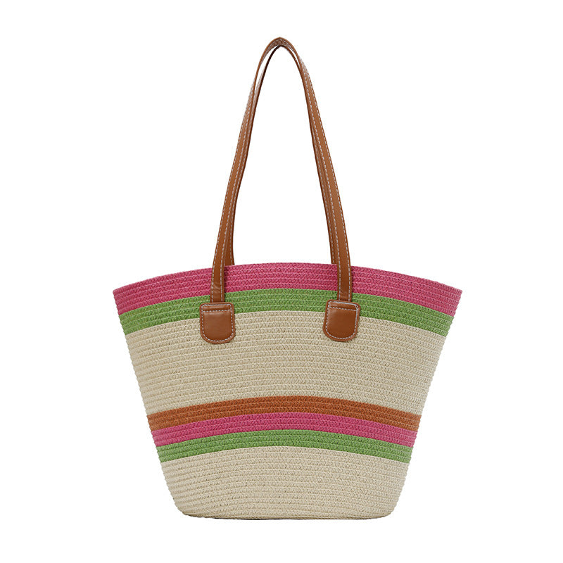 WoColorful Straw Beach Tote Bag Stornfield