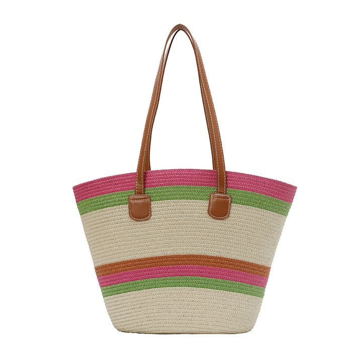 WoColorful Straw Beach Tote Bag Stornfield