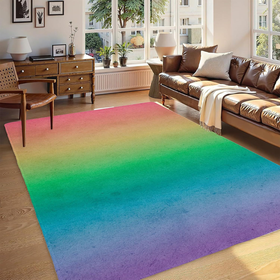 Abstract Leaf Print Area Rug