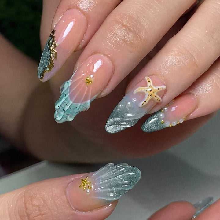 Decorative Press-On Nail Art Set with Unique Designs Stornfield