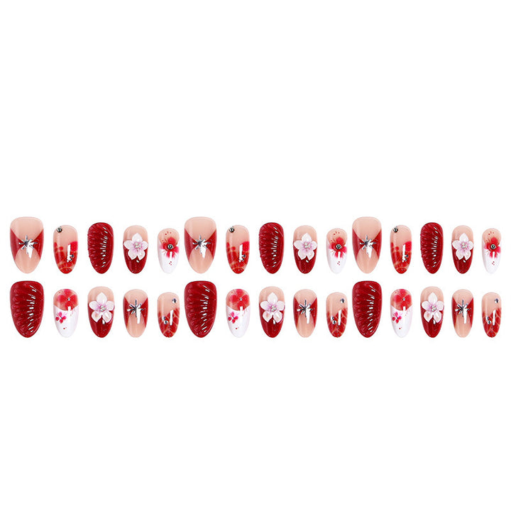 Artistic 3D Floral Press-On Nails Stornfield