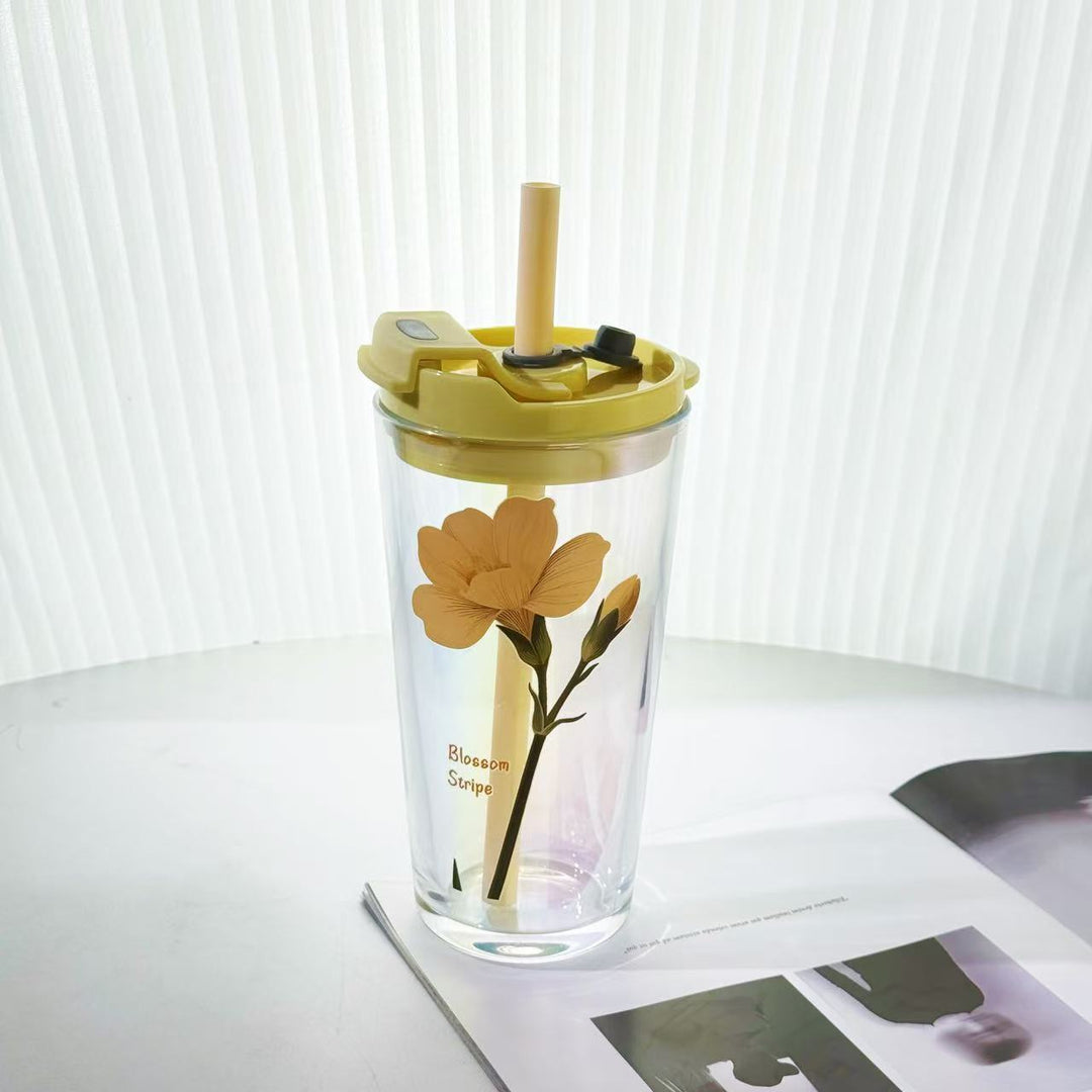 Women's drinking cup with practical silicone protective sleeve and decorative floral patterns Stornfield