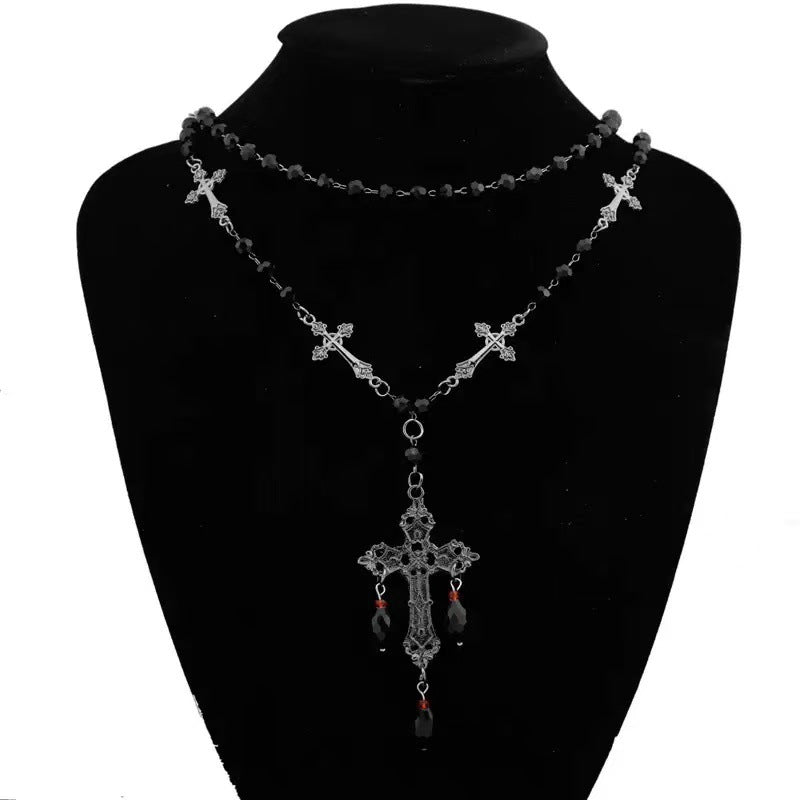Long Beaded Cross Necklace Stornfield