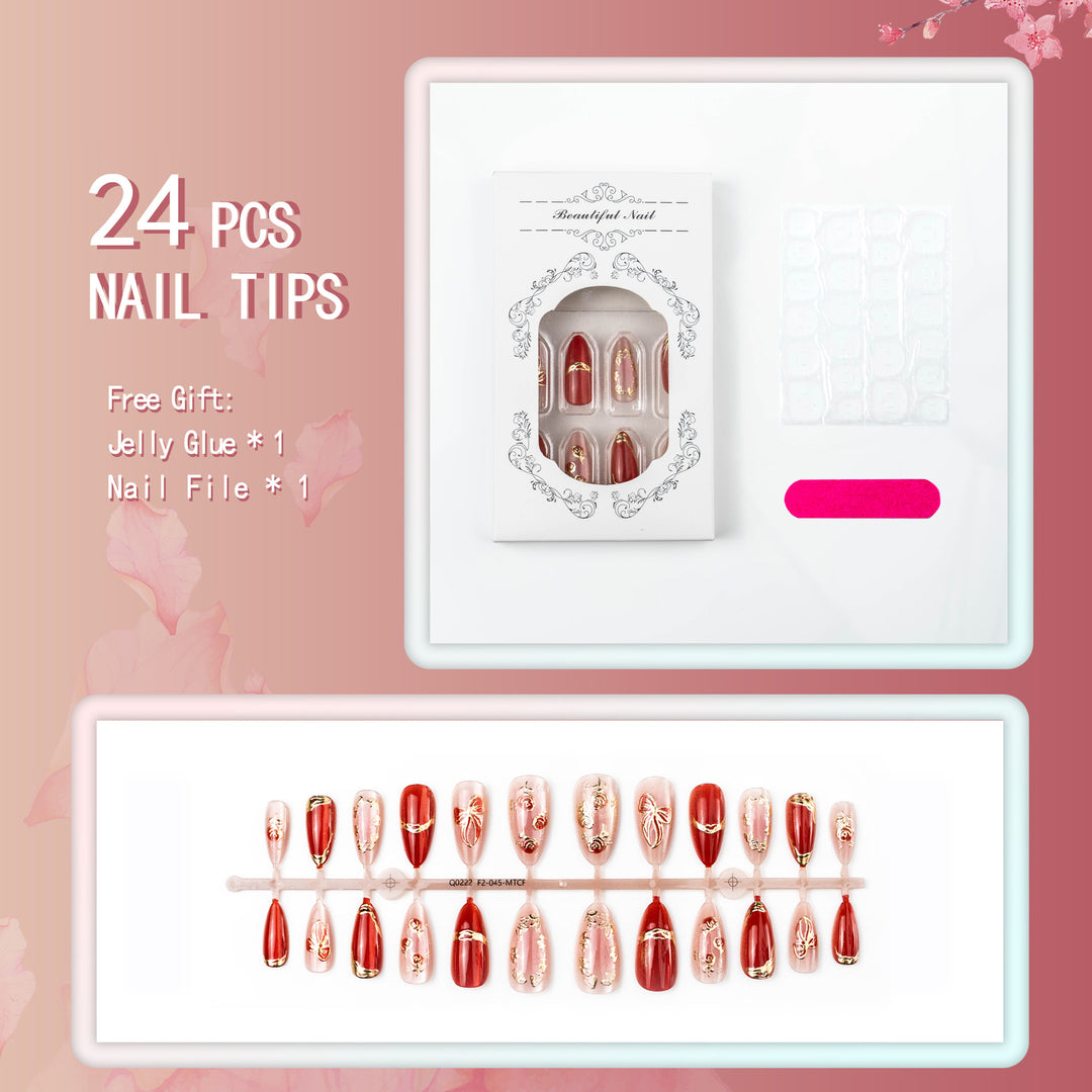 Gilded Frame Decorative Press-On Nail Set
