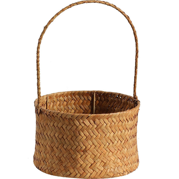 Handwoven Natural Fiber Storage Basket with Double Divider Stornfield