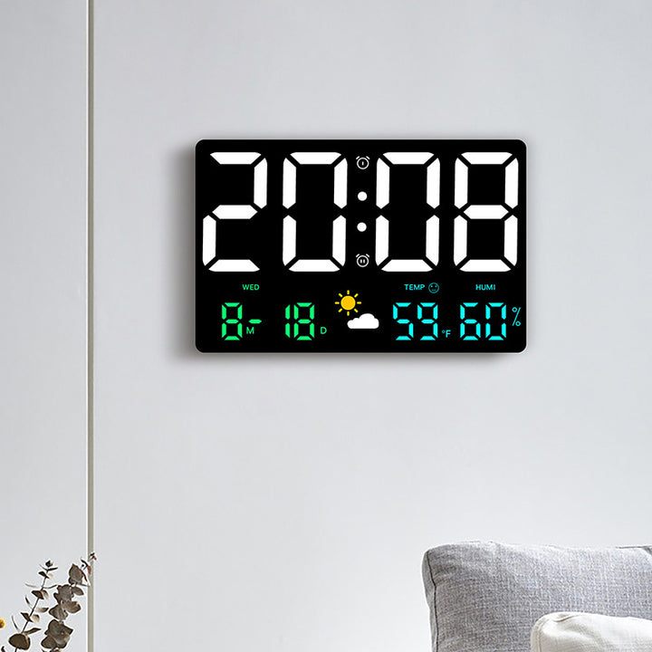 Digital wall decoration clock with temperature and humidity display Stornfield