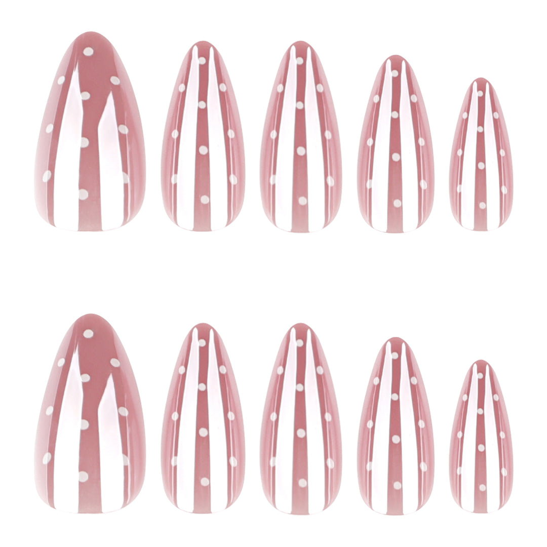Artistic nail extensions with glitter and dots Stornfield