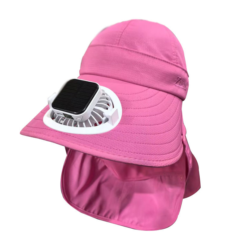 Solar-powered mini fan with digital battery level indicator and USB-C charging port Stornfield