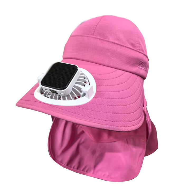Solar-powered mini fan with digital battery level indicator and USB-C charging port Stornfield