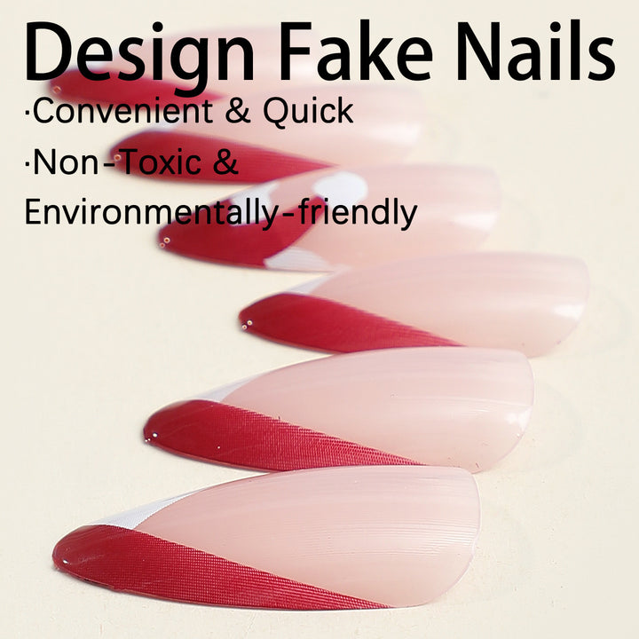 Acrylic nail set with stylish French tip design and elegant color gradients Stornfield