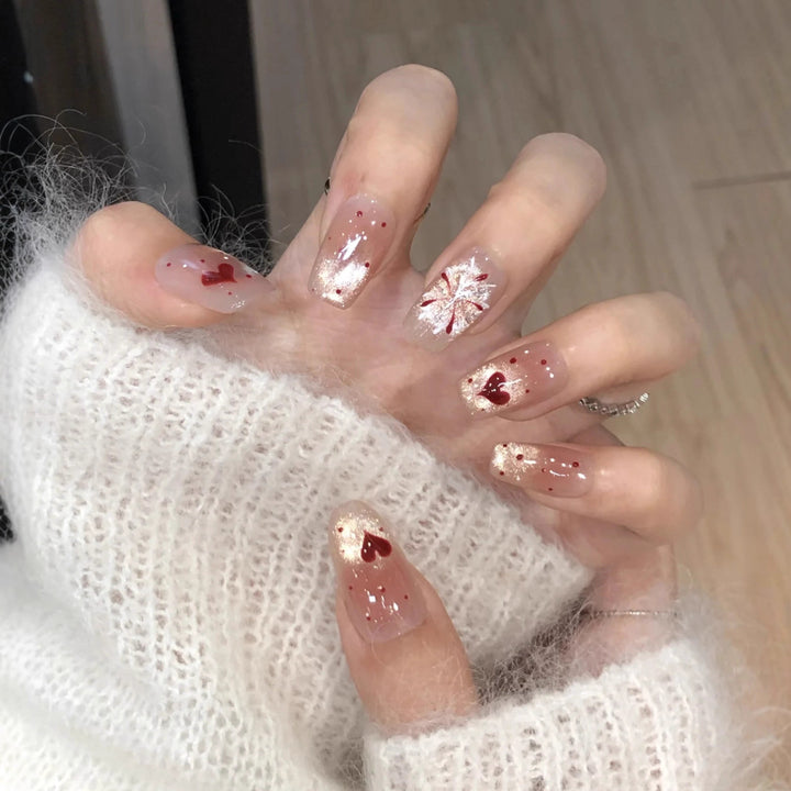 Artificial nails in romantic heart and star design Stornfield